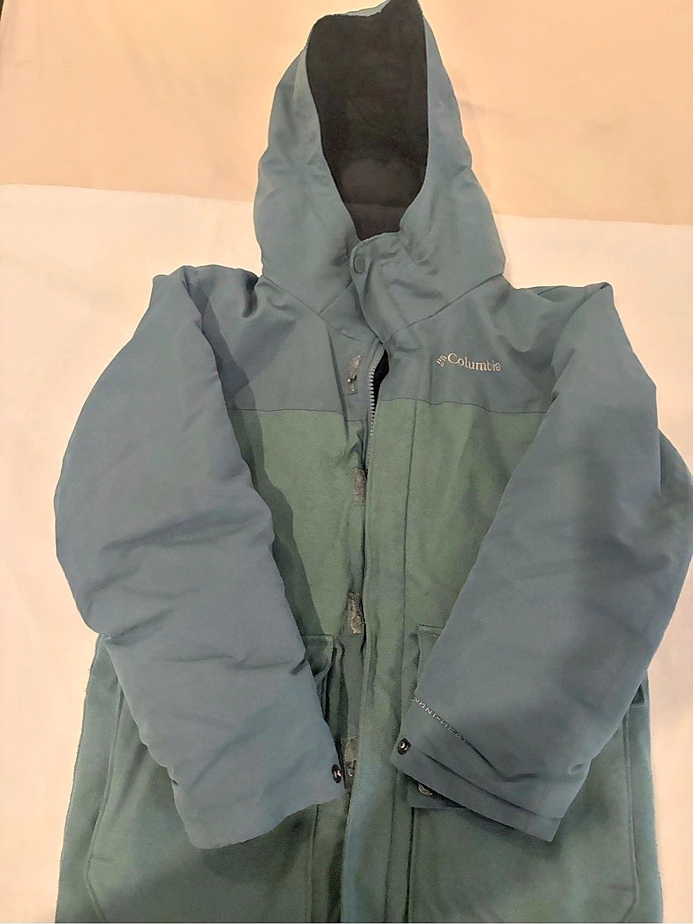 Columbia Women's Hooded Puffer in Green Size Medium